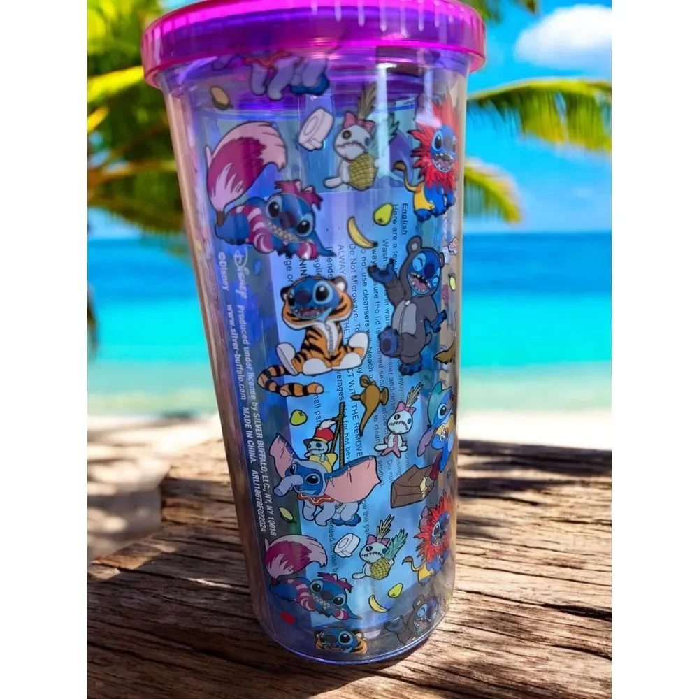 Disney Stitch &‎ Scrump Dressed up in Costumes Cup Tumbler Dumbo Tigger Beast